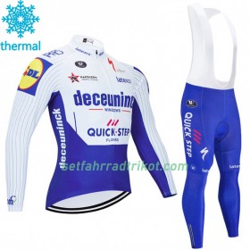 Radbekleidung Radtrikot Langarm + Lang Trägerhose 2020 Deceuninck-Quick-Step Winter Thermal Fleece N001